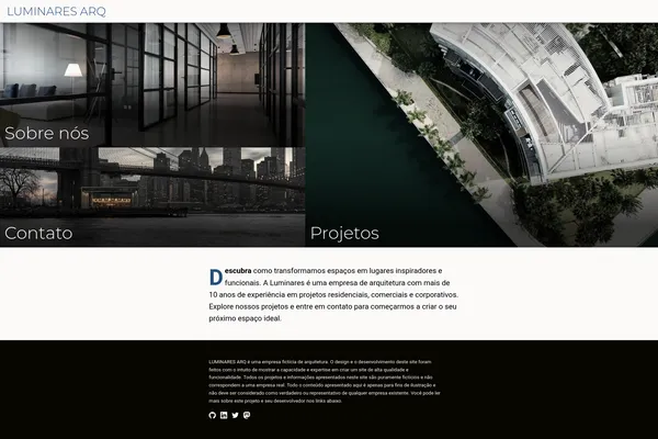 Screenshot do projeto Luminares Arq